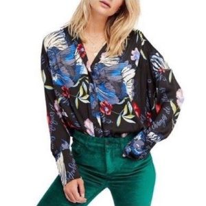 Free People • Silky Nights Oversized Hi-Low Shirt